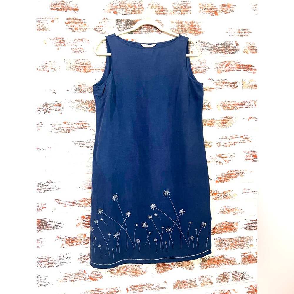 Vintage Outfit JPR Dress Silk Linen Sleeveless Embroidery Lightweight Size M